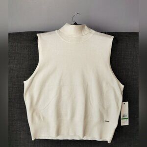 NWT Calvin Klein High Collar Sweater Size Large Whitecream.